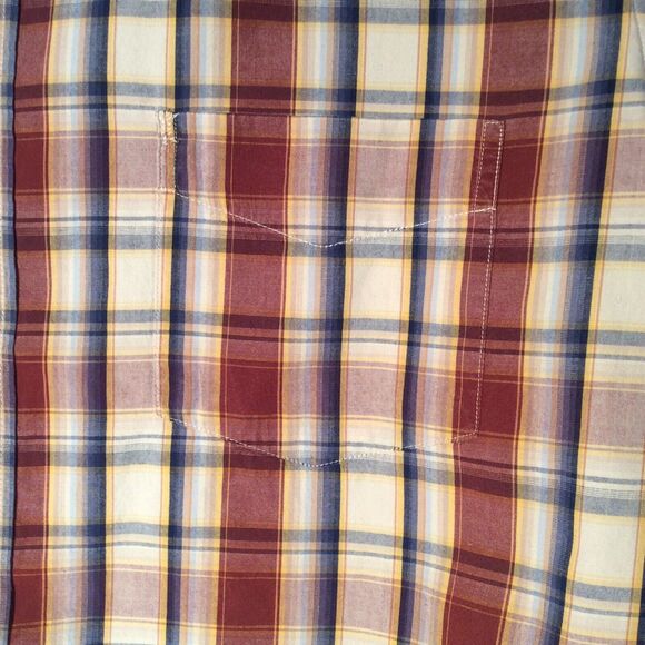 Red Camel Mens Shirt Size Lg Long Sleeve Button Up Brown Plaid Embroidered Logo - Picture 4 of 9